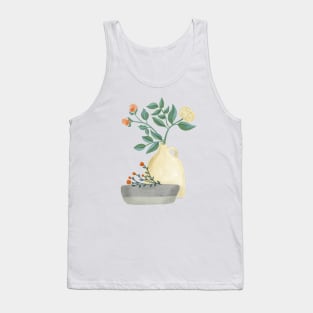 Floral Still life in a Vase and a bowl Tank Top